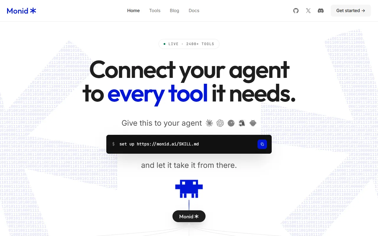 Monid website screenshot