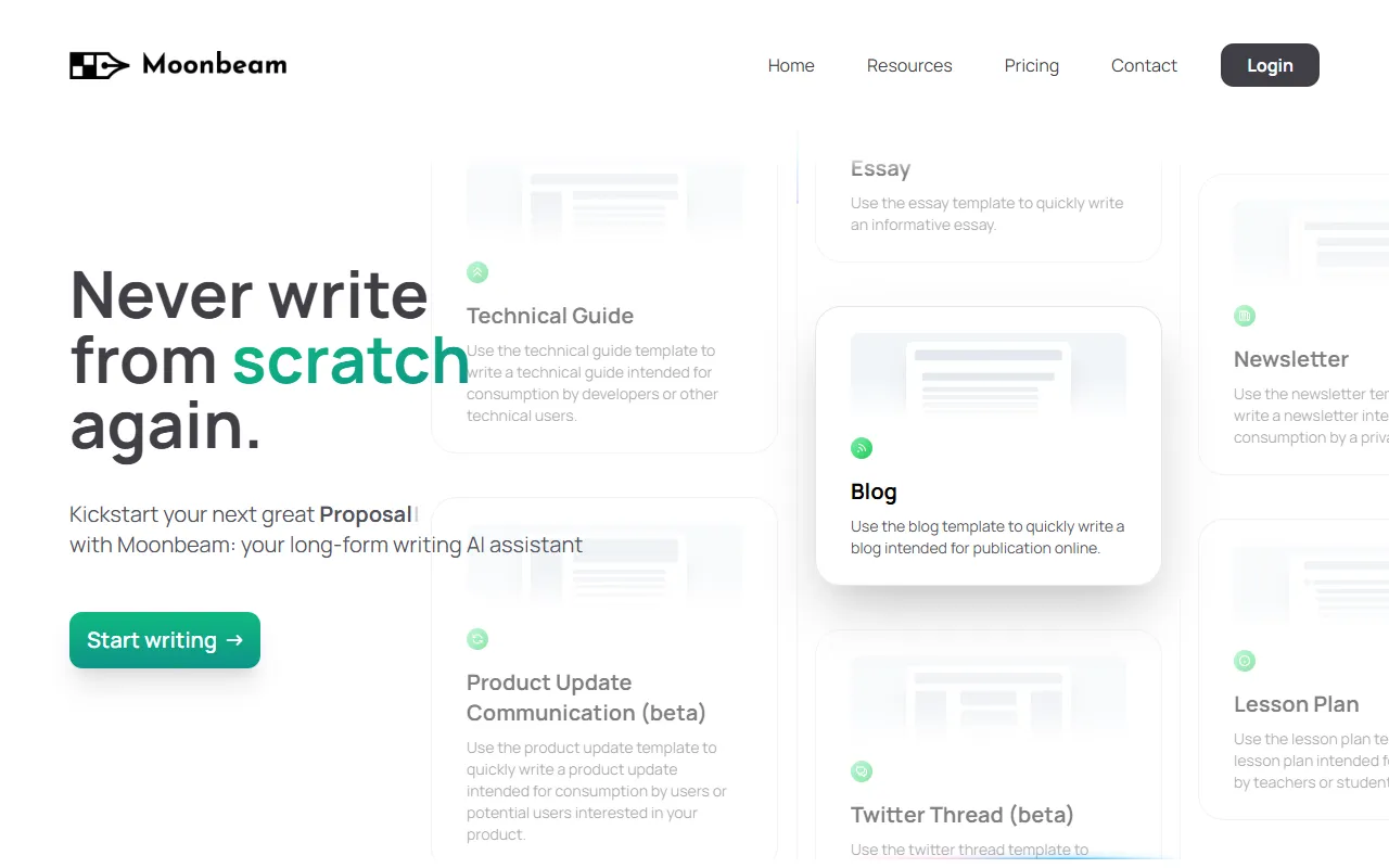 Moonbeam website screenshot