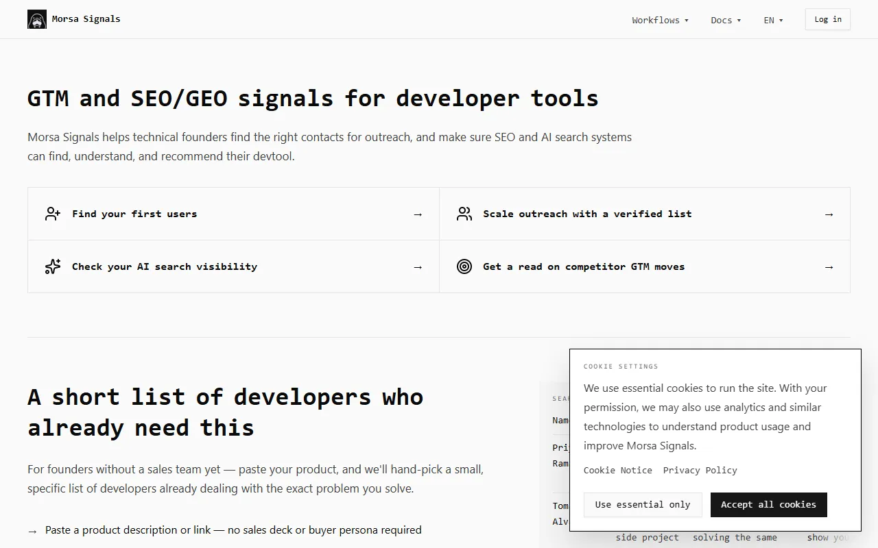 Morsa Signals website screenshot