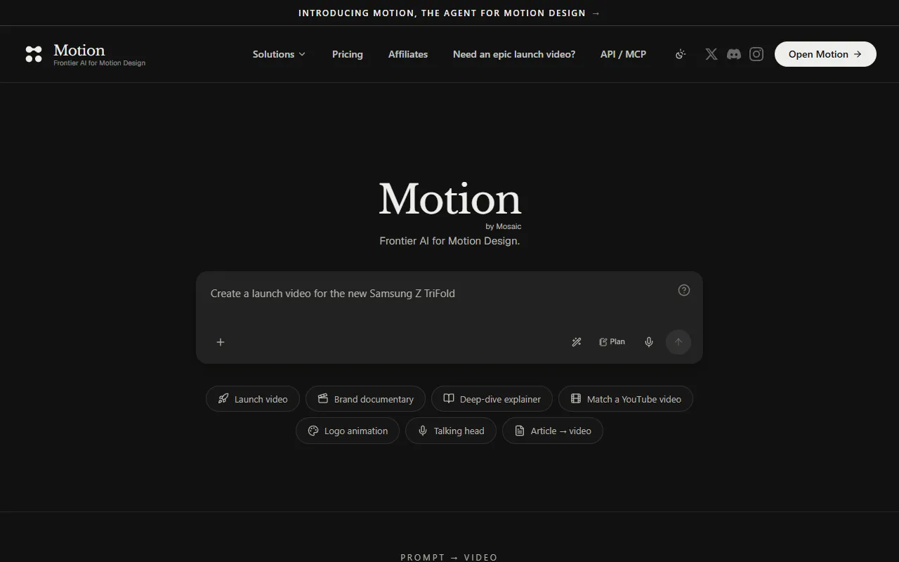 Motion website screenshot