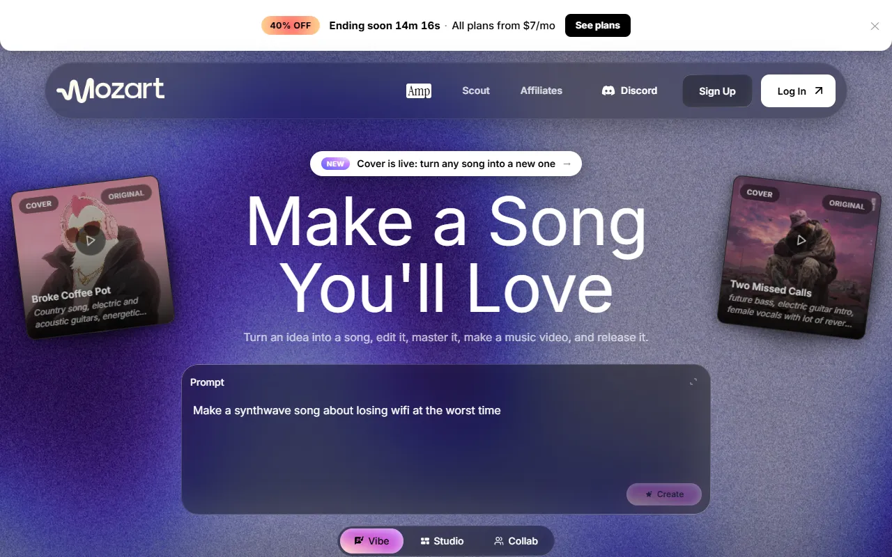 Mozart AI website screenshot