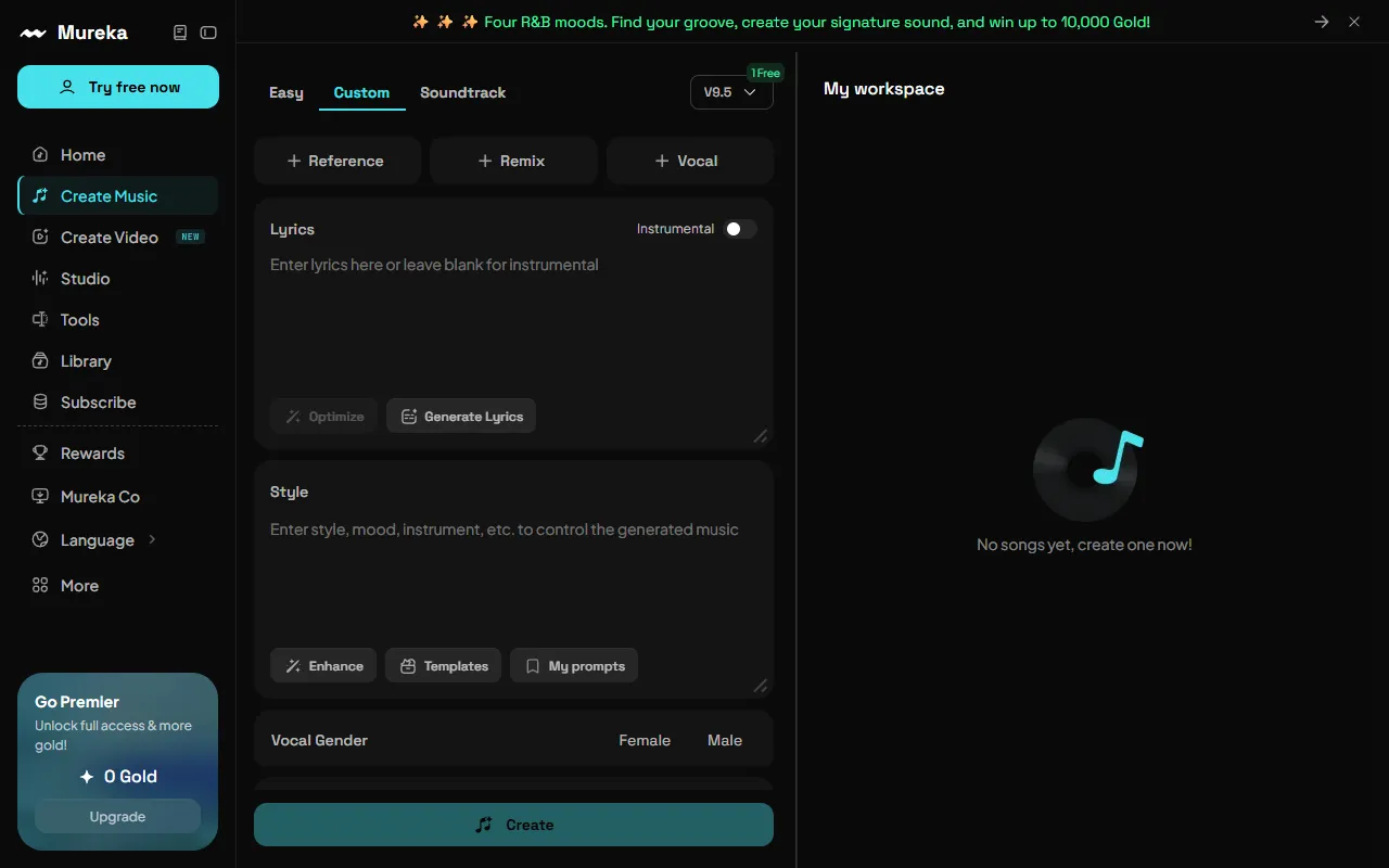 Mureka AI website screenshot