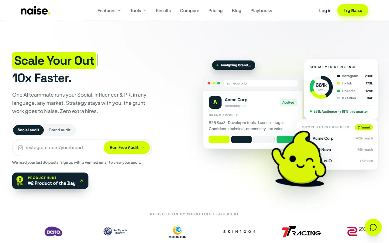 Naise AI website screenshot