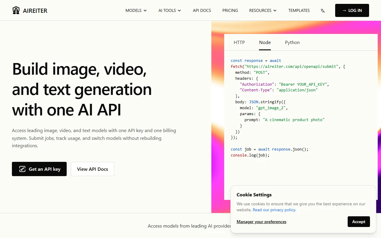 Nano Imagine website screenshot
