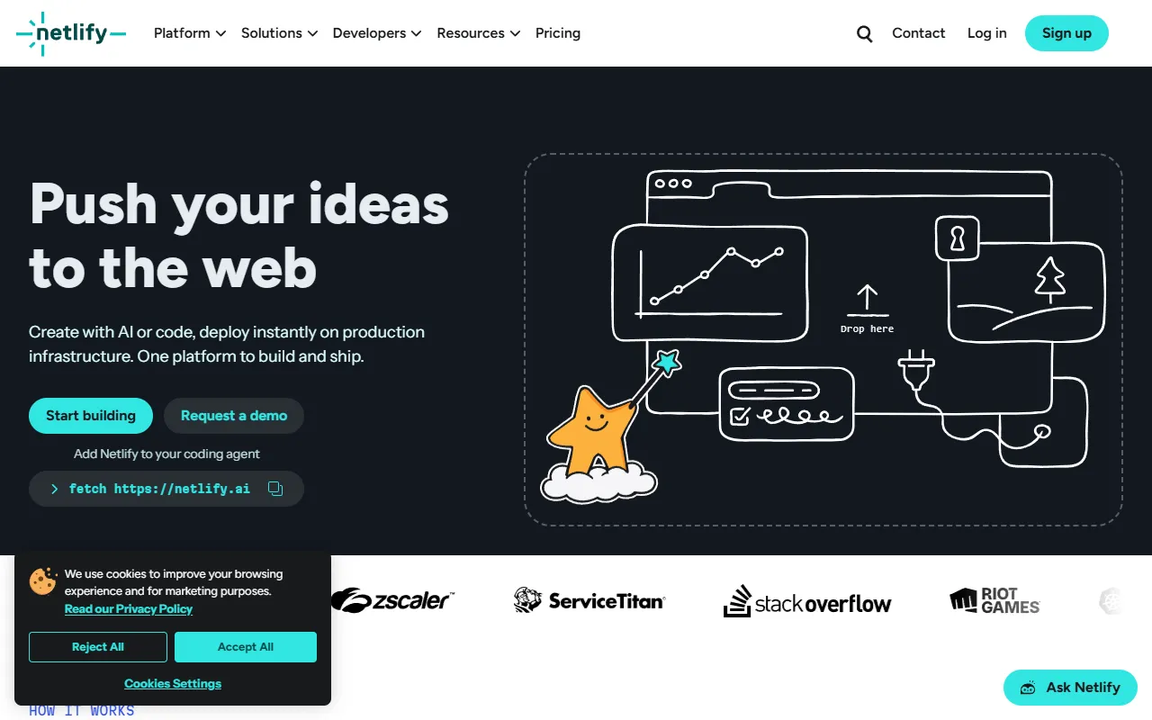 Netlify website screenshot
