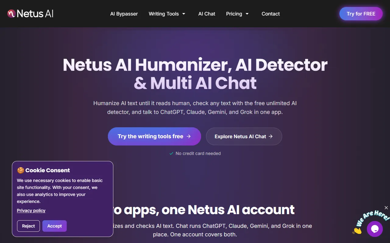 Netus AI website screenshot