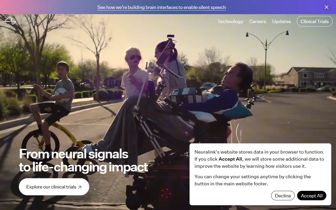 Neuralink website screenshot