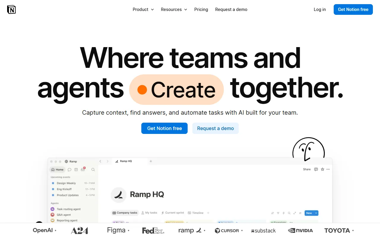 Notion AI website screenshot