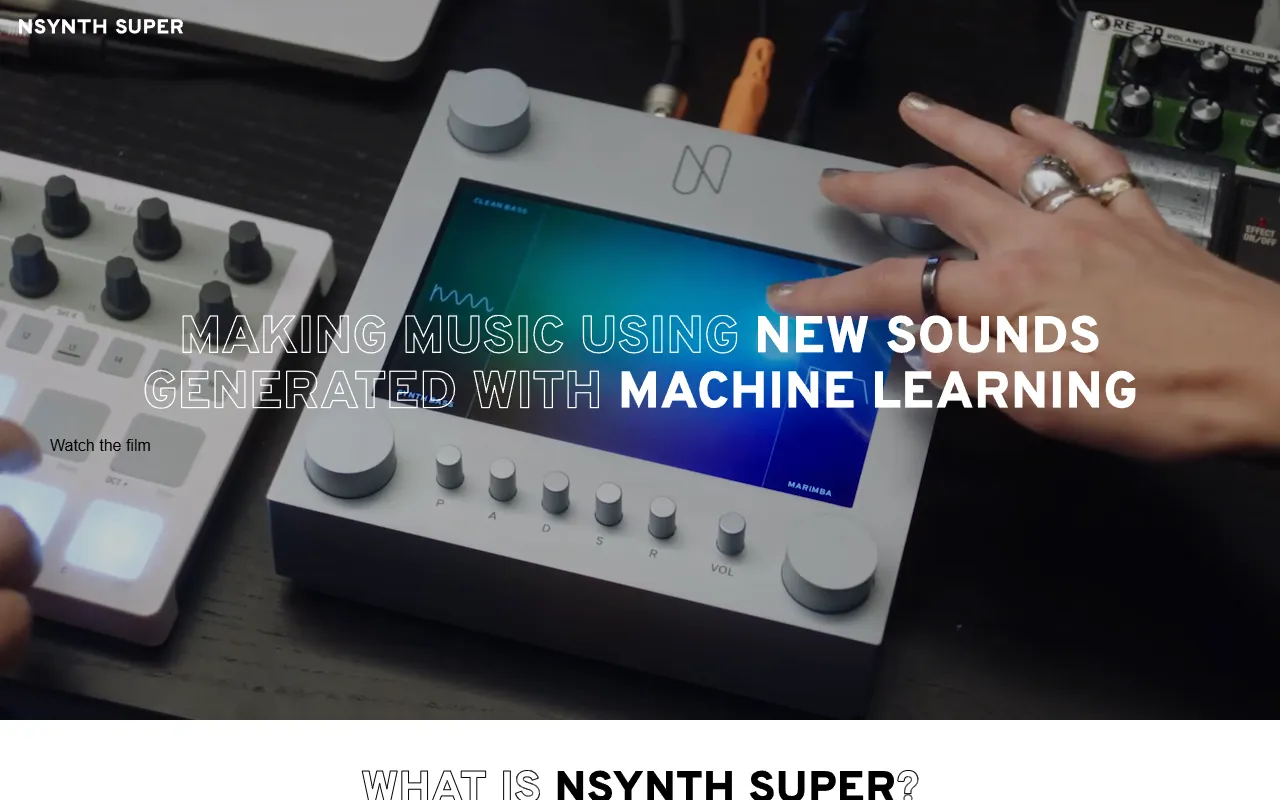 NSynth Super website screenshot