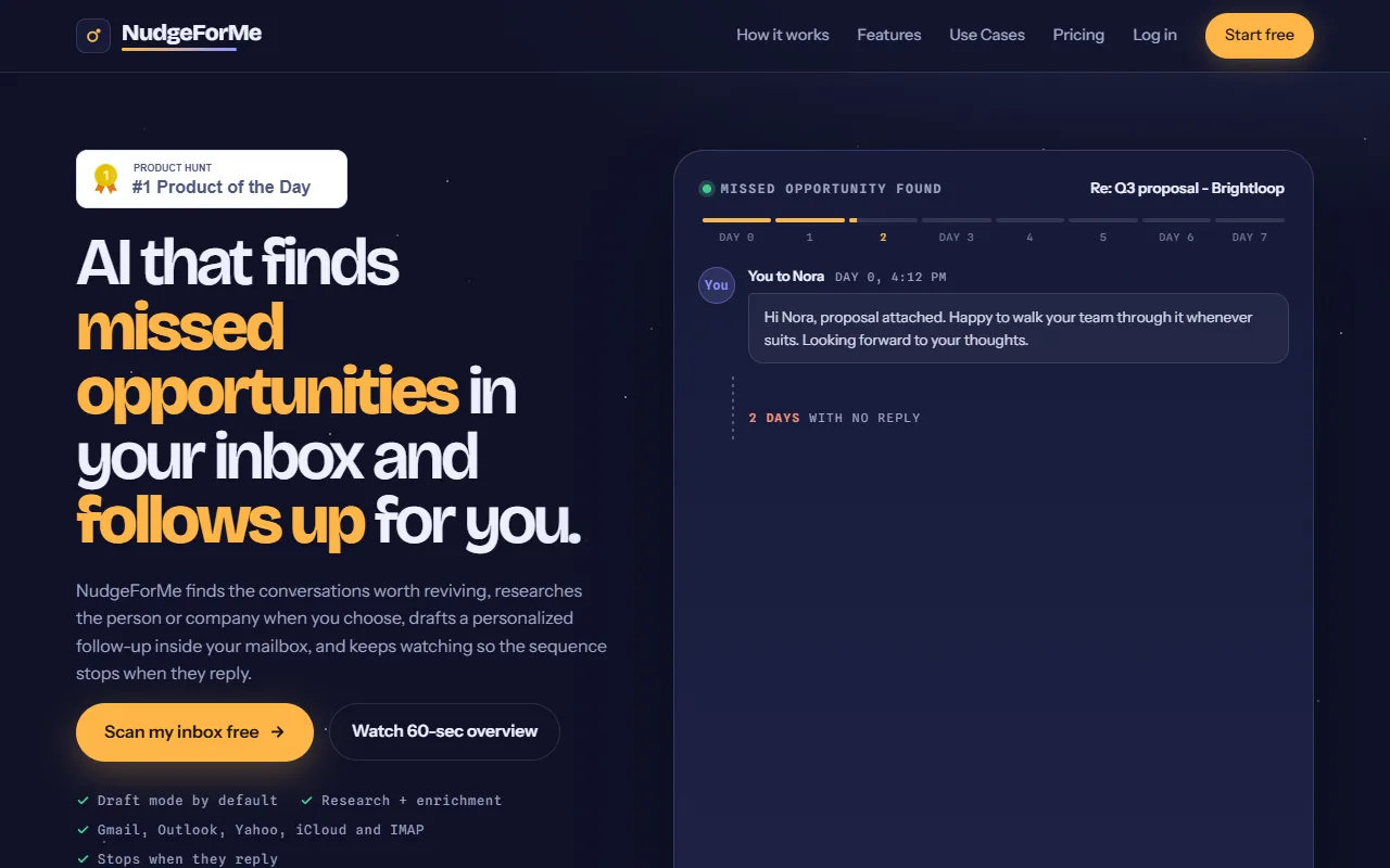 NudgeForMe website screenshot