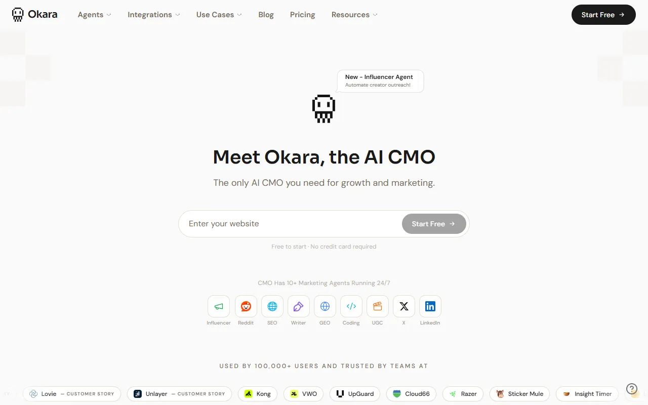 Okara website screenshot