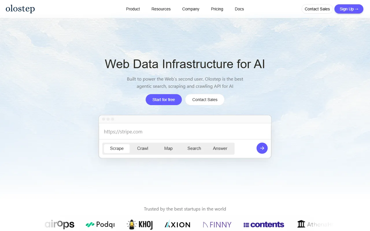 Olostep website screenshot