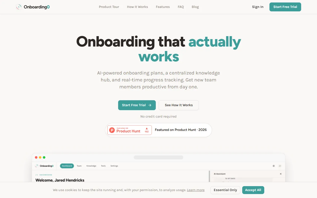 Onboarding0 website screenshot