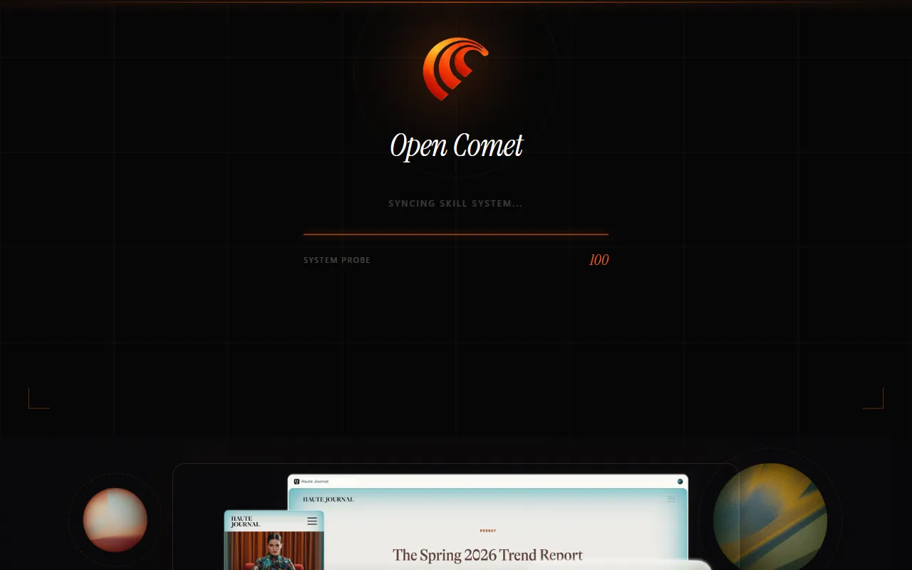 Open Comet website screenshot