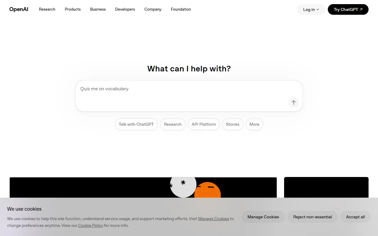 OpenAI Codex website screenshot