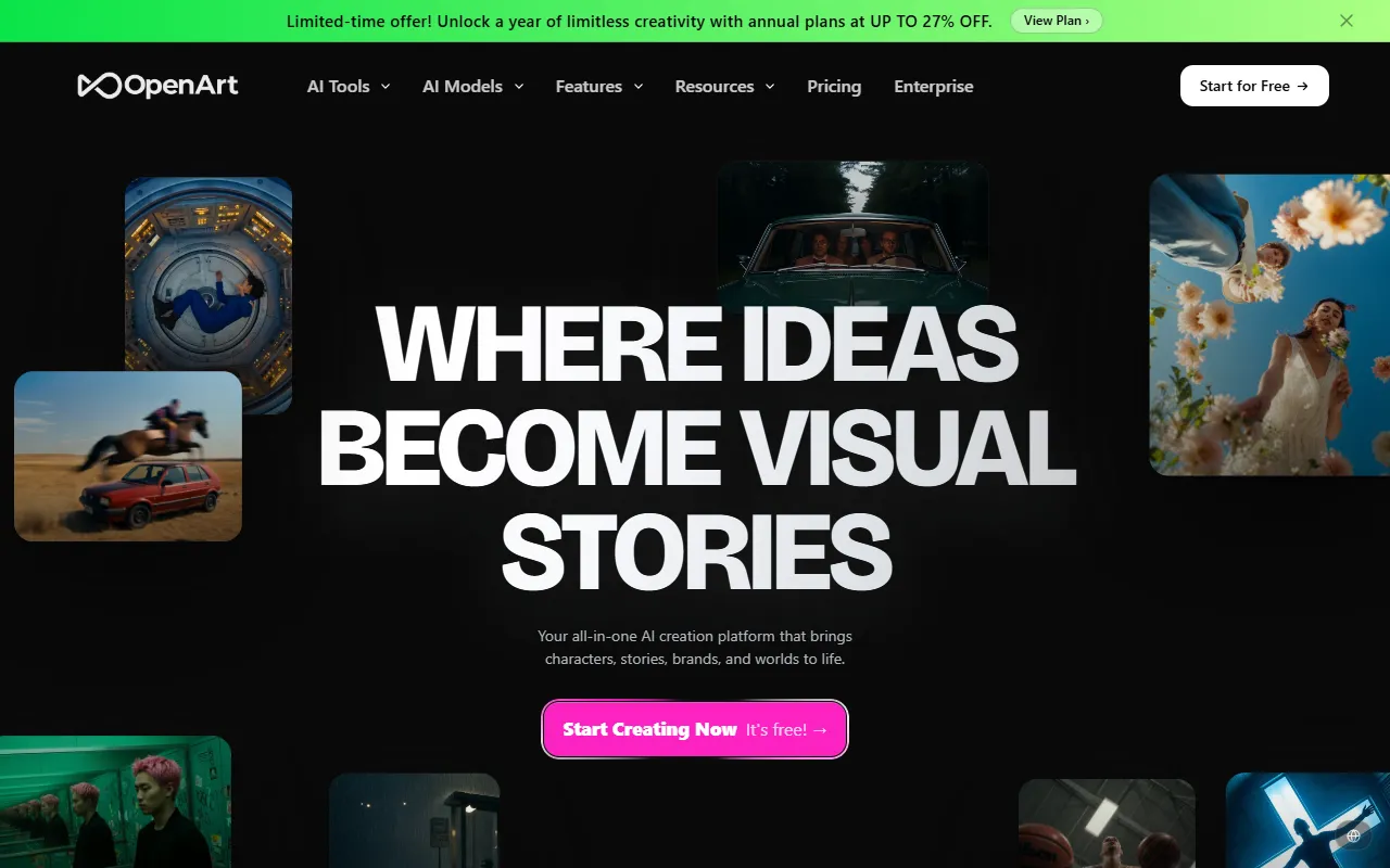 OpenArt website screenshot