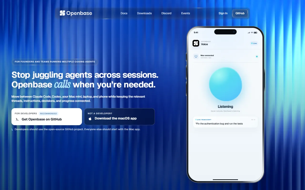 Openbase website screenshot