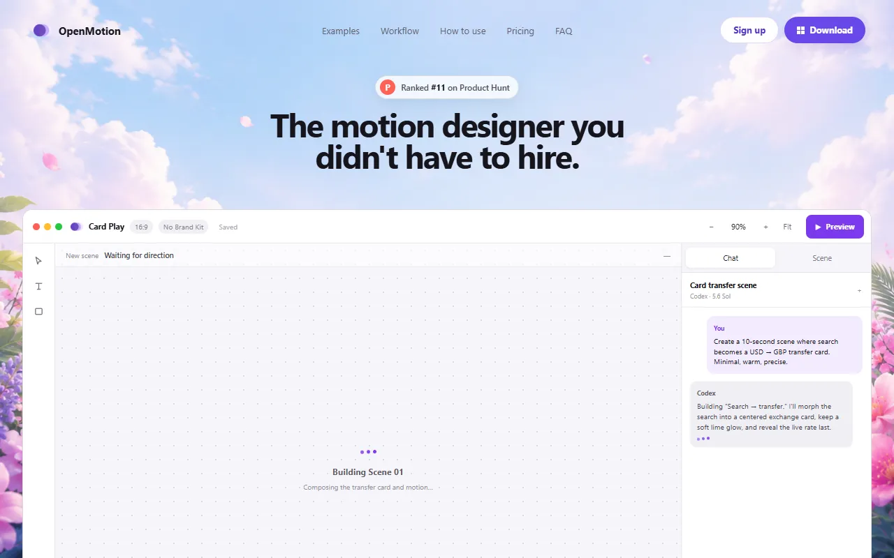 Openmotion website screenshot