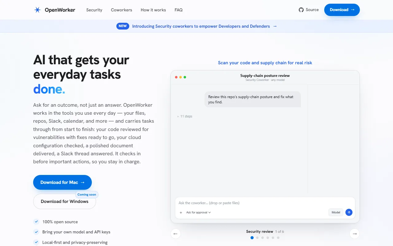 OpenWorker website screenshot