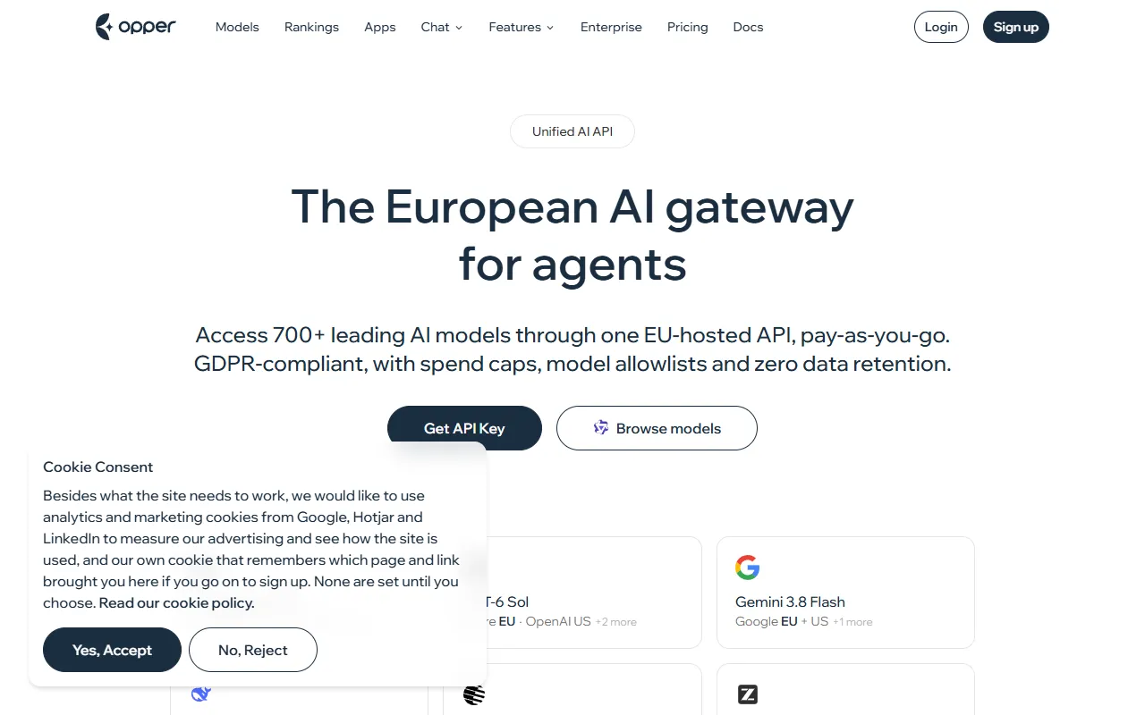 Opper AI website screenshot