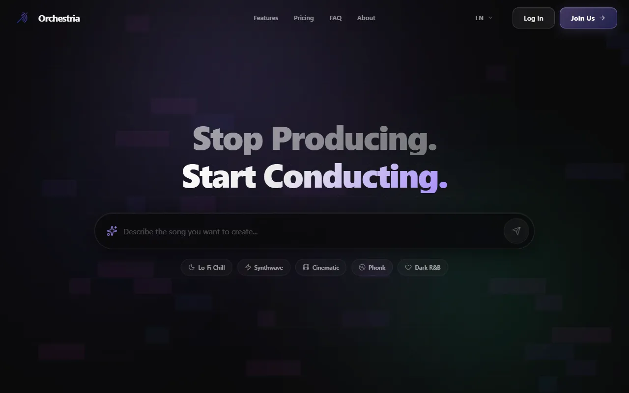 Orchestria website screenshot