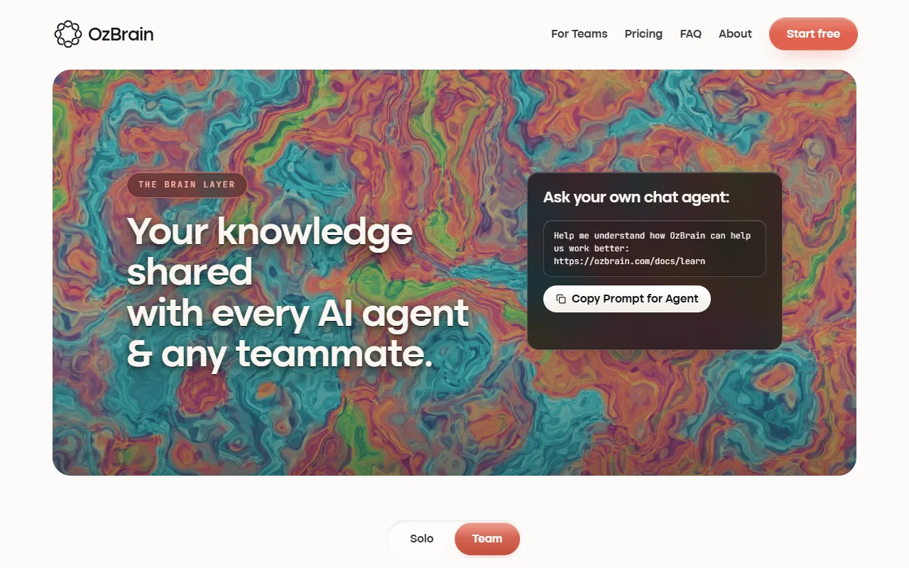 OzBrain website screenshot