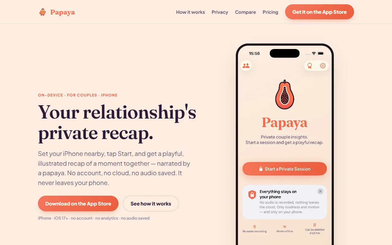 Papaya website screenshot