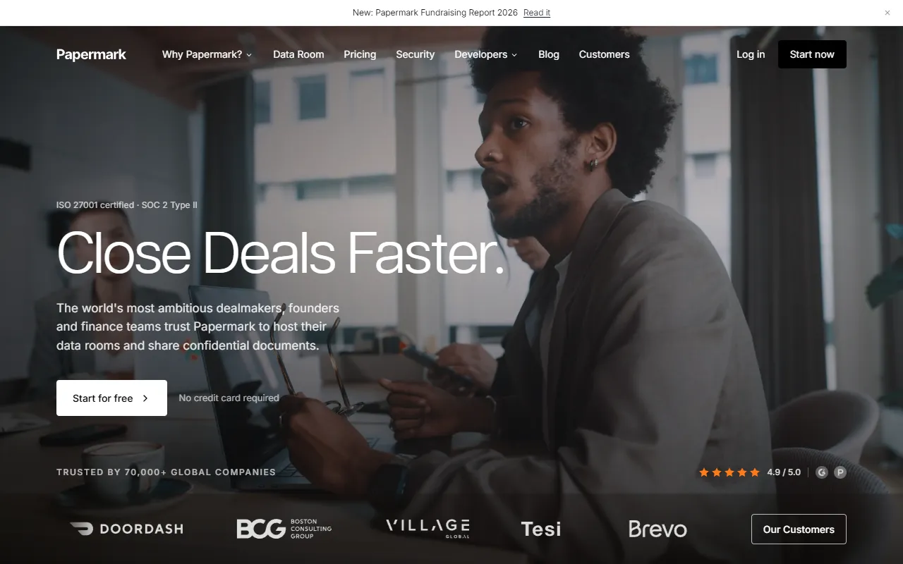 Papermark website screenshot