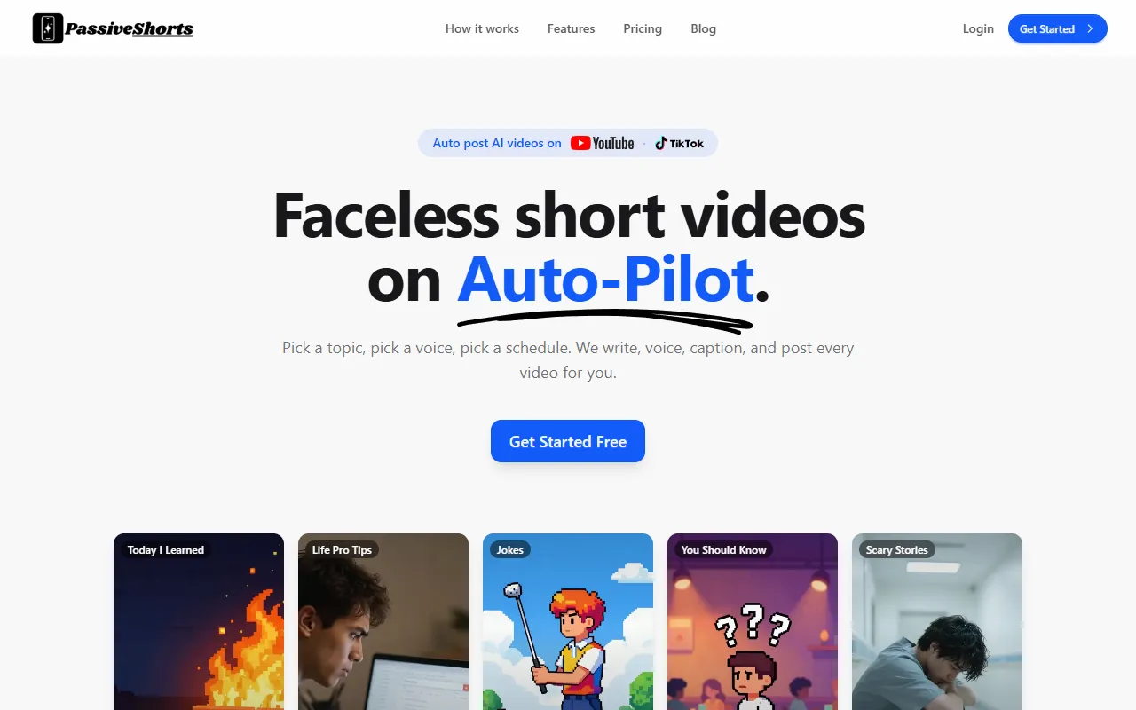 PassiveShorts website screenshot