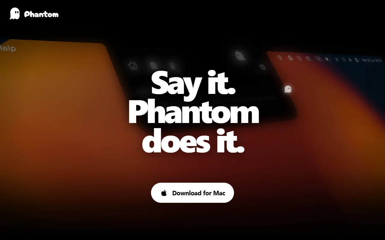 Phantom website screenshot