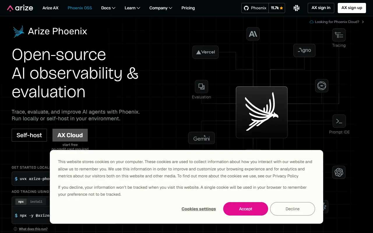 Phoenix website screenshot