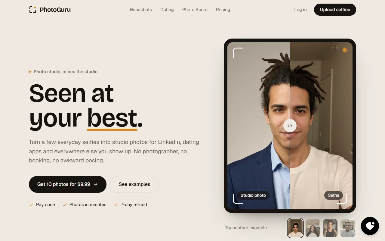 PhotoGuruAI website screenshot
