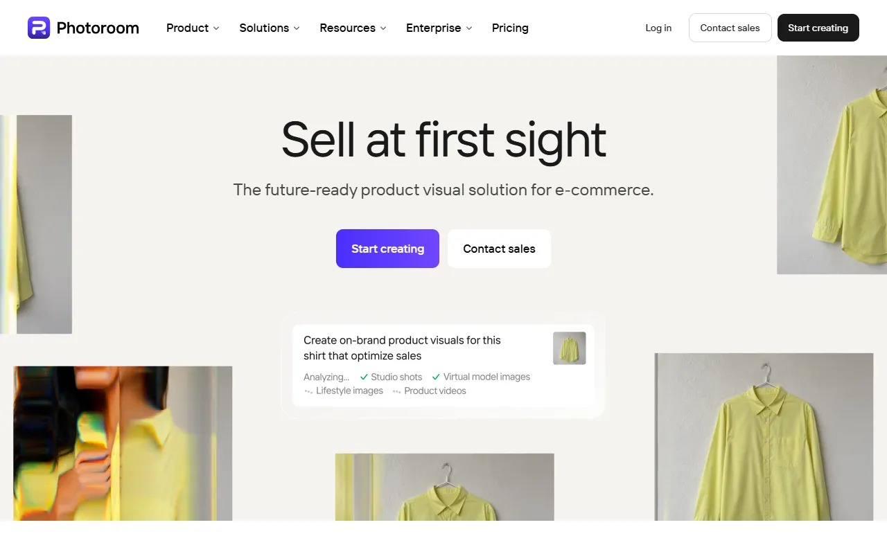 PhotoRoom website screenshot