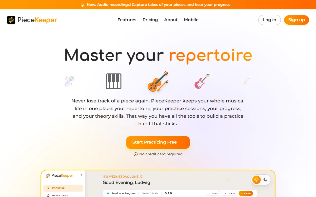PieceKeeper website screenshot