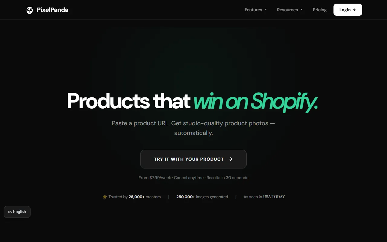PixelPanda website screenshot