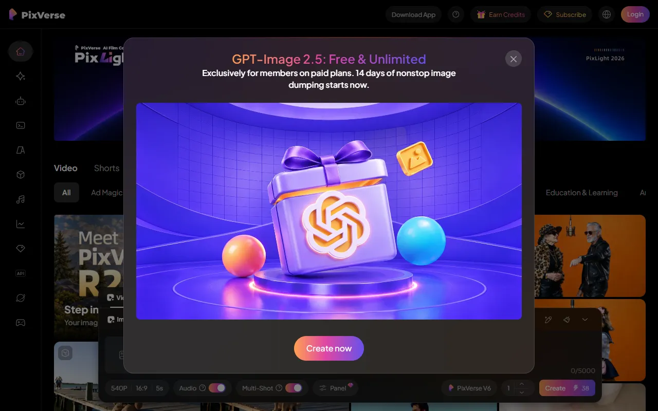 PixVerse website screenshot