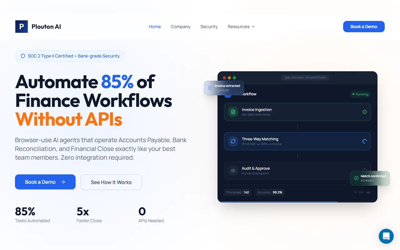 Plouton AI website screenshot