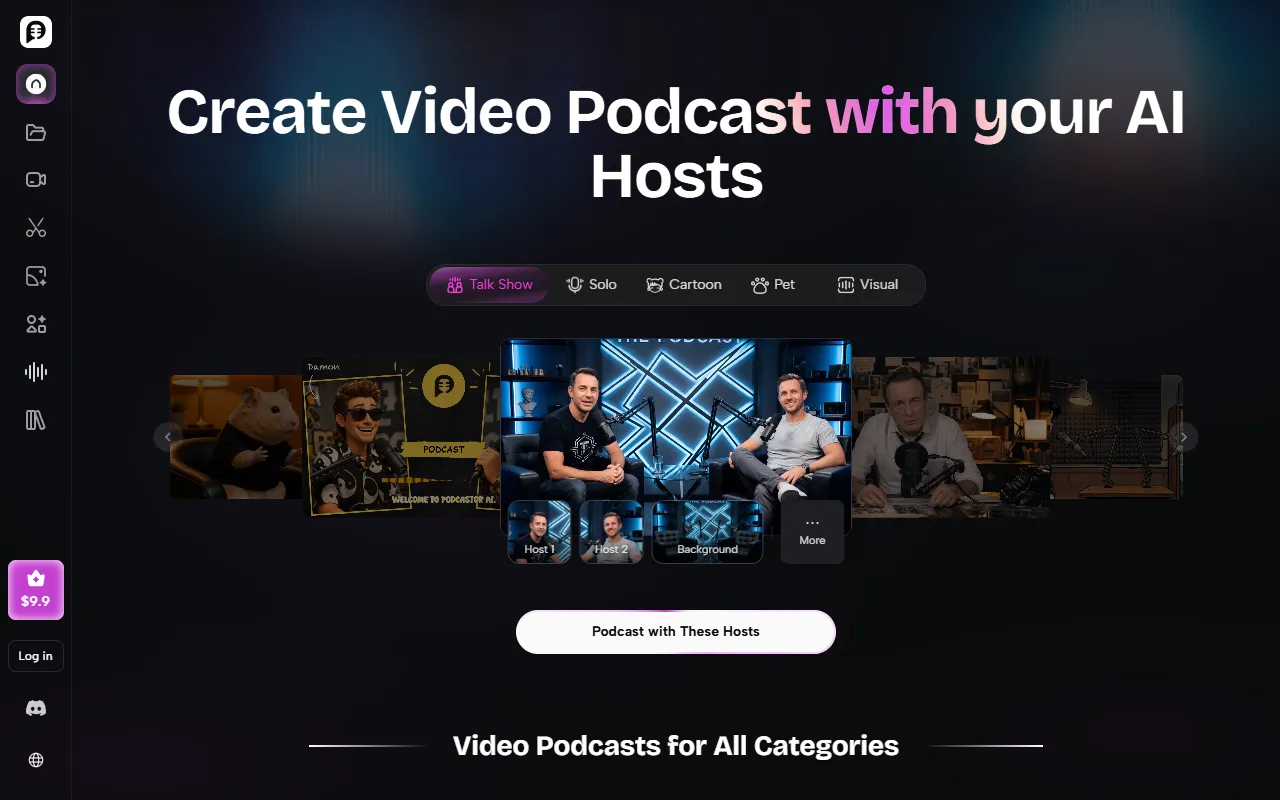 PodcastorAI website screenshot
