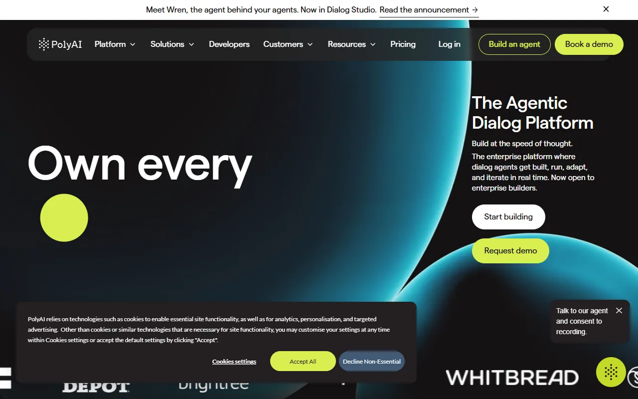 PolyAI website screenshot
