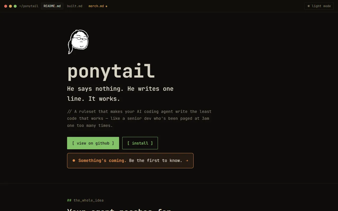 ponytail website screenshot