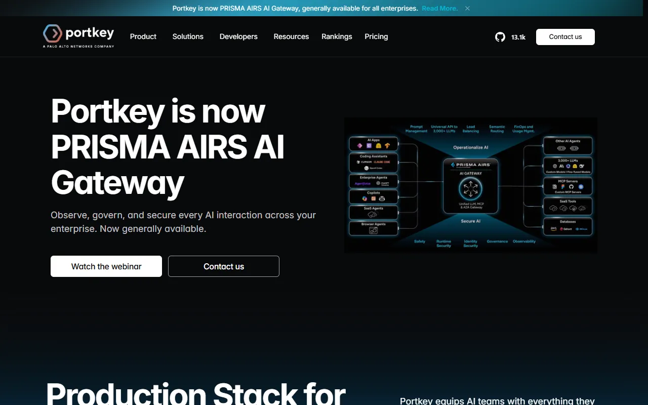 Portkey website screenshot