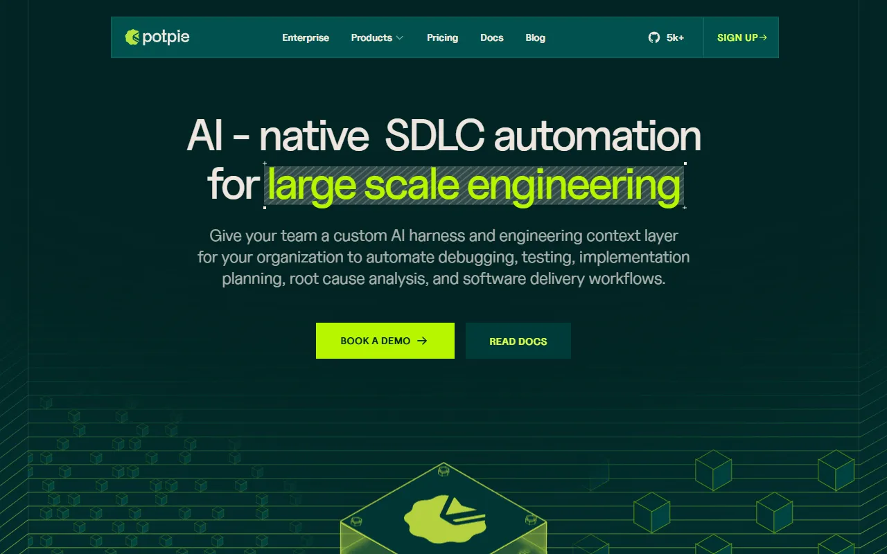 potpie-ai/potpie website screenshot