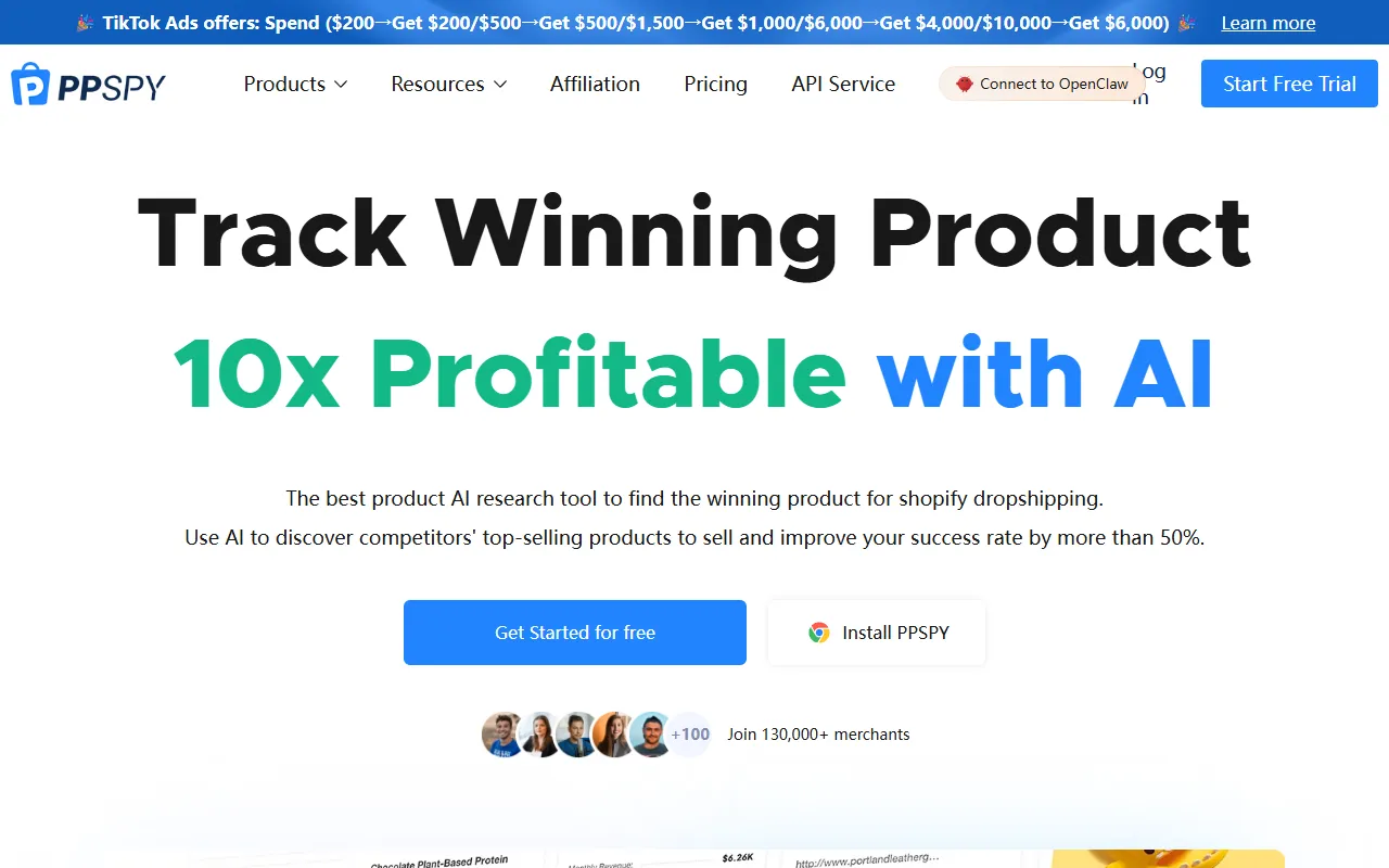 PPSPY website screenshot