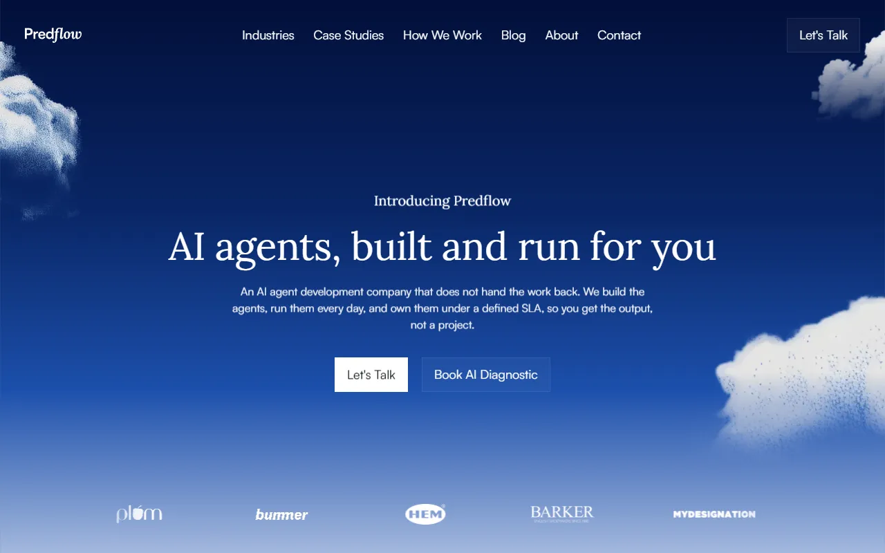 Predflow AI website screenshot
