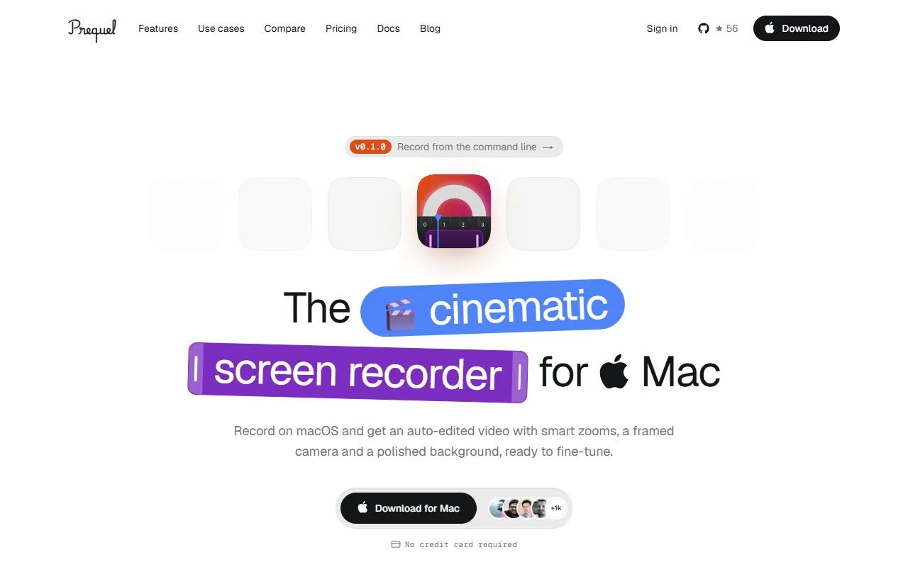 Prequel website screenshot