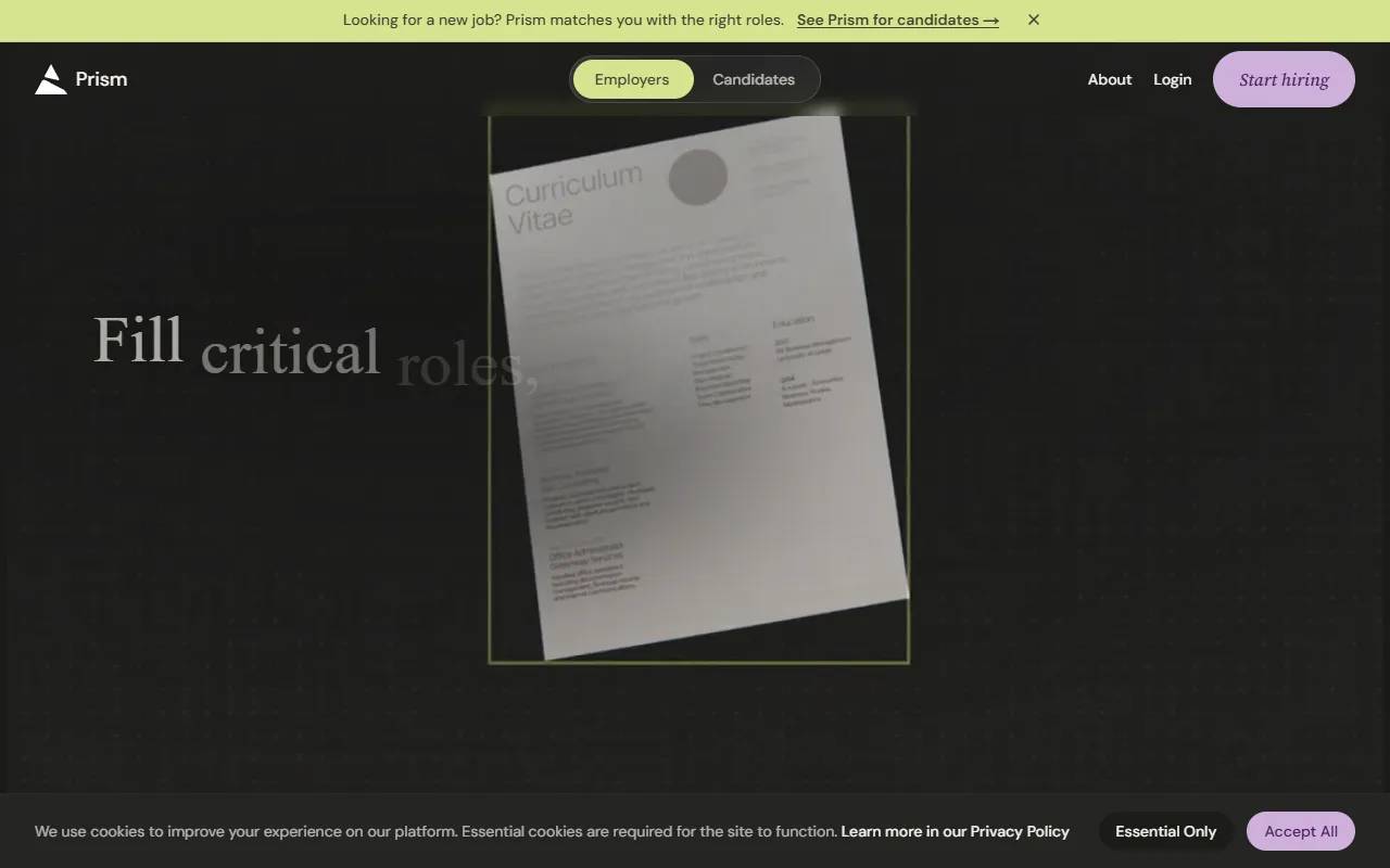 Prism website screenshot