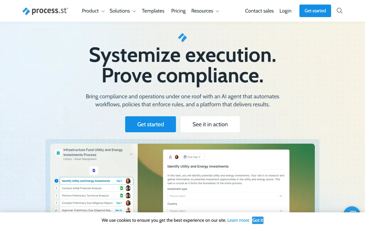 Process AI website screenshot