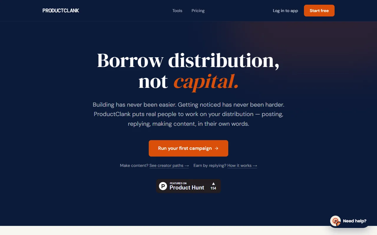 ProductClank website screenshot