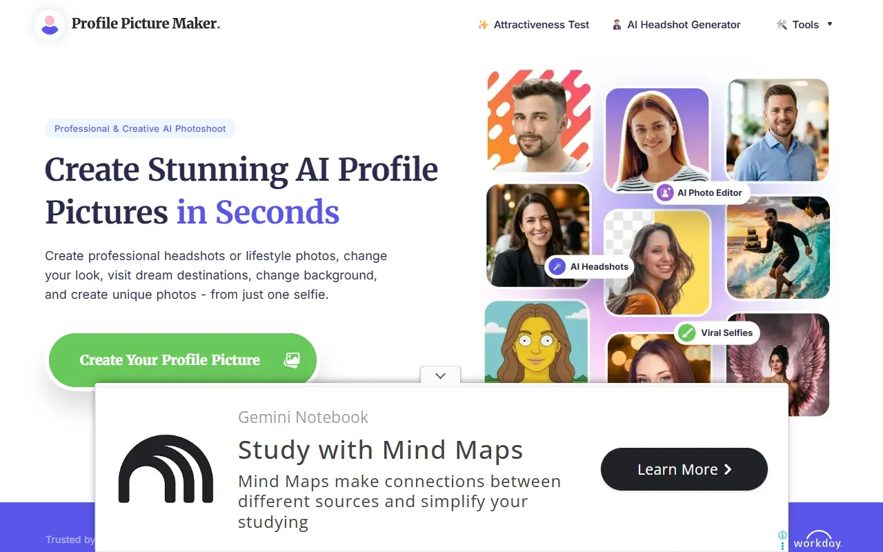 Profile Pic Maker website screenshot