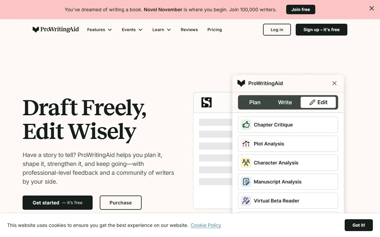 ProWritingAid website screenshot
